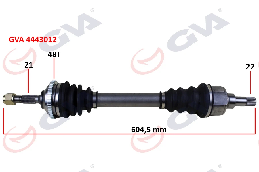 Komple Aks Sol Peugeot 206 1.6i 98-06 Tu5 ABS Li̇ 48 Di̇ş 604mm