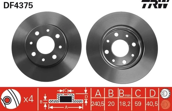 Ön Fren Diski Fiat 500 08> 500c 09> Panda 12> Ford Ka 1.3 Tdci̇ 09> 0.9-1.2-1.4-1.3dmtj 240.5