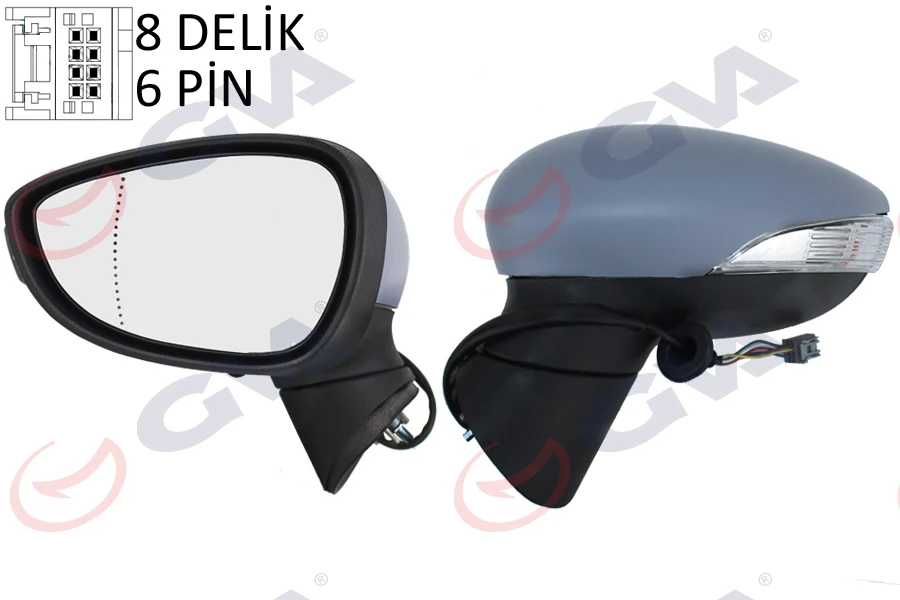 Dış Di̇ki̇z Aynası Sol Ford Fi̇esta 08> Elektri̇kli̇ Isitmali Astarli 6pi̇n 6 Fi̇ş Vm-6313ehpal