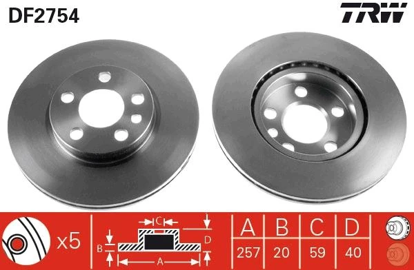 Ön Fren Aynası Expert 96-Jumpy 95-Scudo 96-1.6i-1.9d-2.0hdi̇ Havali 257x20x5dl