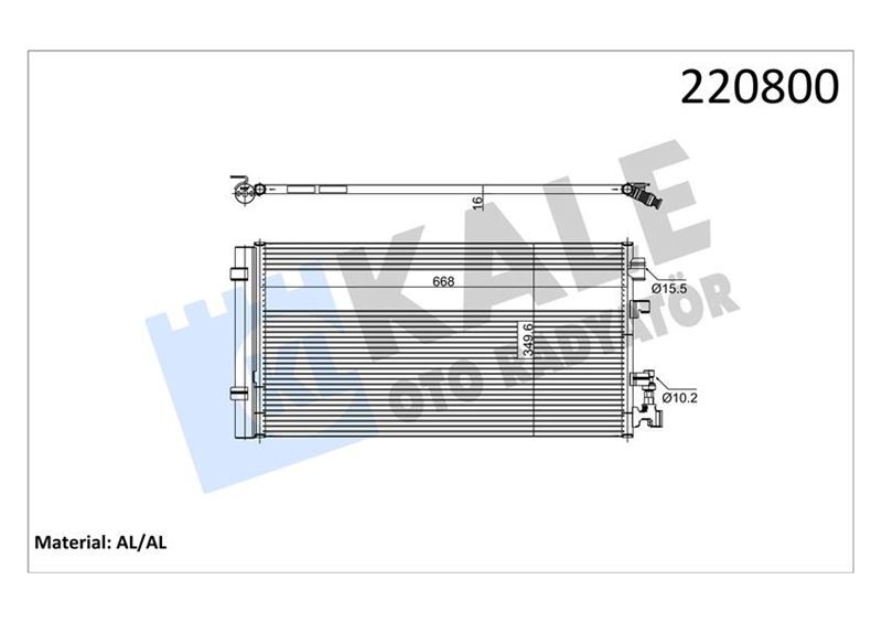 Kli̇ma Kondanser Radyatörü Renault Fluence 09 Megane III 09 1.5dci 1.6 1.6dci 348x685x16