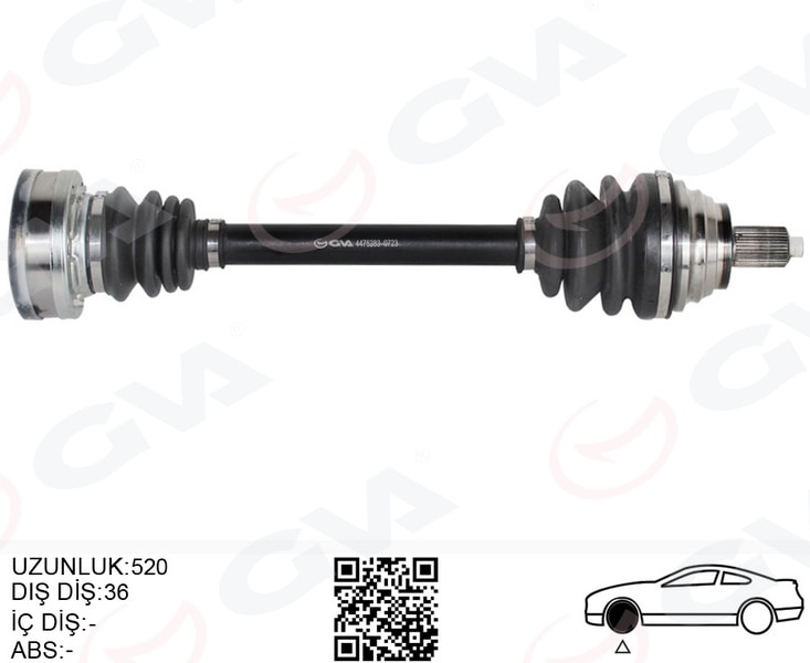 Komple Aks Ön Sol Golf-Leon-Jetta-Passat 1.6 Tdi̇ Tdi̇ 04-14 Kisa Cayb-Cayc 1.6 Tdi̇
