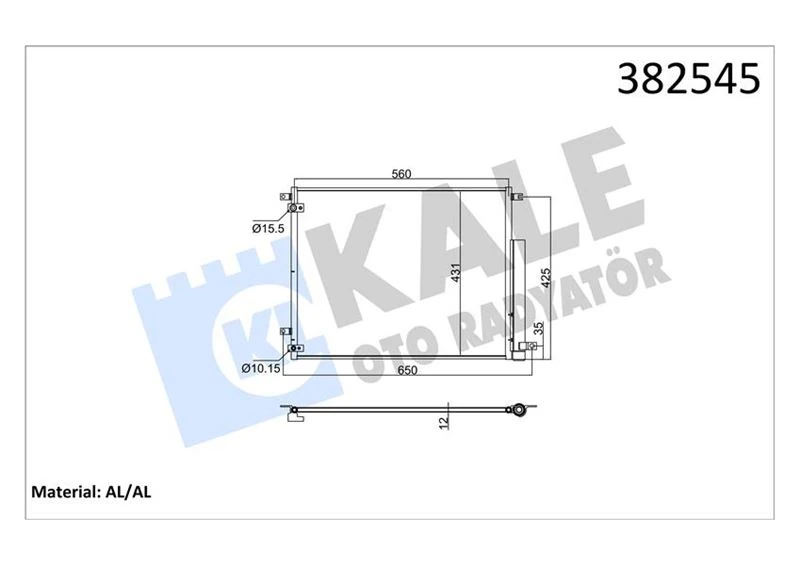 Kondenser Honda Civic X Fc 1.6i̇ 16> Kurutucu İle Brazing Al-Al 560x431x12 Kli̇ma Radyatörü