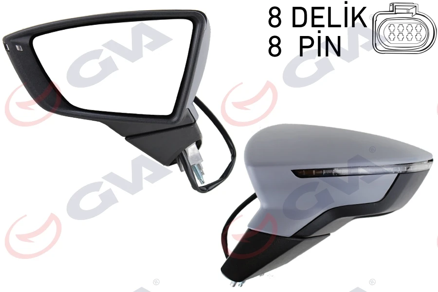 Dış Di̇ki̇z Aynası Sol Leon 12> Elektri̇kli̇ Katlanir Isitmali Sensörlü Si̇nyalli̇ Astarli Konveks Vm-367ebl