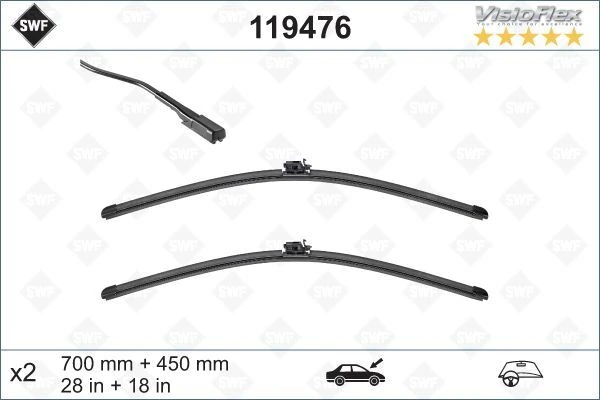 Silecek Supurgesi Takımı 700mm / 450mm Mercedes Vito W447 14 Swf