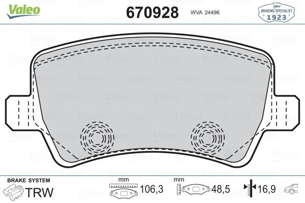 Arka Fren Balatasi S-Max 09 06 Galaxy III 06 Volvo S60 10 S80 06 V60-V70 06 Xc60 08 Xc70 06 Range Rover Evoque 11