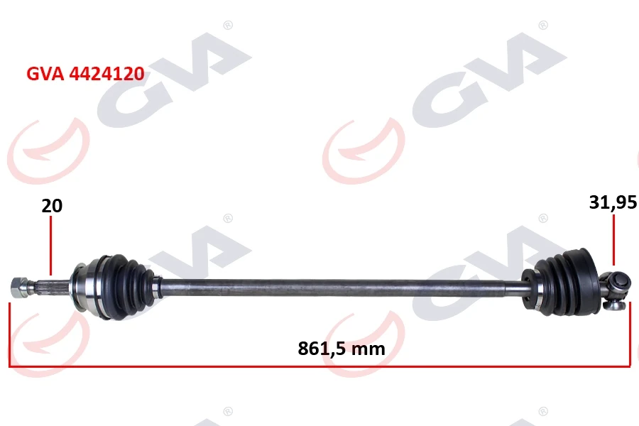 Komple Aks Sağ Uno 70 1.4i 94-00 861.5mm