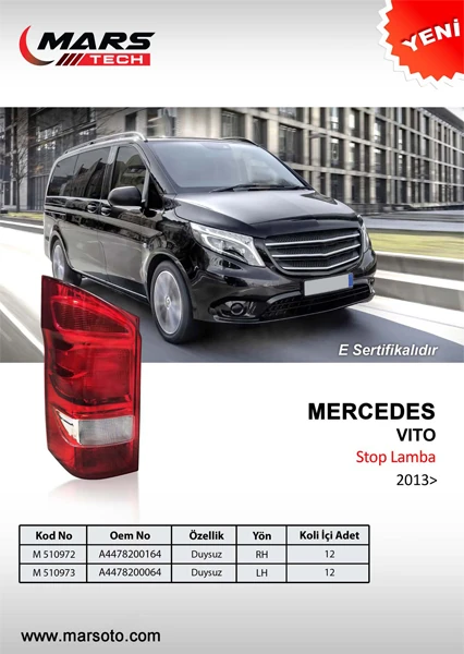 Stop Lambasi Sol Mercedes Vi̇to 13 Duysuz