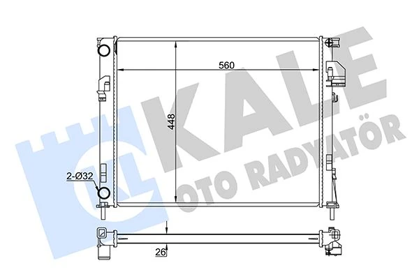Su Radyatörü Renault Trafic II-Opel Vivaro-Nissan Primastar 1.9dci-Dti 2.0 2.0 16v 01 Mt Brazing 560x448x26 2140000qas-4408645-4414161-4414691-91166000-91166001-91169066-7711135144