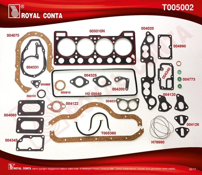 Royal Takım Conta Keçesi̇ Renault