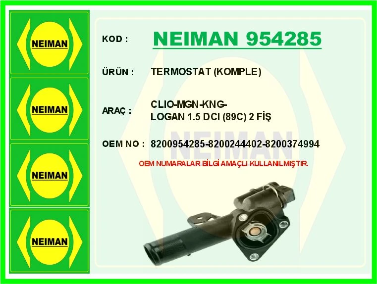 Termostat Komple Clio-Megane-Kangoo-Logan 1.5 Dci 89c 2 Fi̇ş