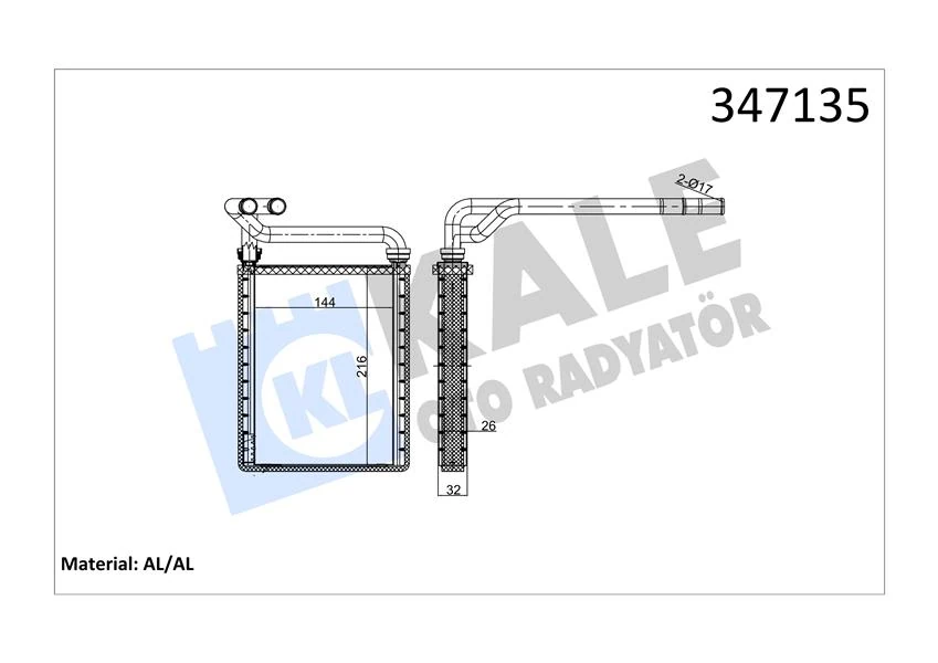 Kalori̇fer Radyatörü Toyota Corolla 1.4l 4zz-Fe Zze120 Vvti 02-06 1.6l 3zz-Fe Zze121 Vvti 02-06 / Ver So 2.0l 1cd-Ftv Cde120 02-04-Alemi̇nyum