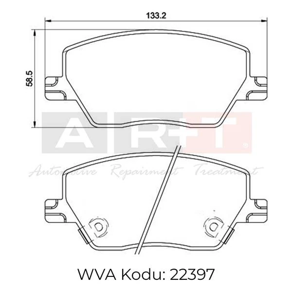 Ön Balata Fiat Egea 16> 1.0 1.3 Mtj 1.4 1.6 1.6d K:19 Mm G:133 Mm Y:58.5 Mm Küçük Ti̇p