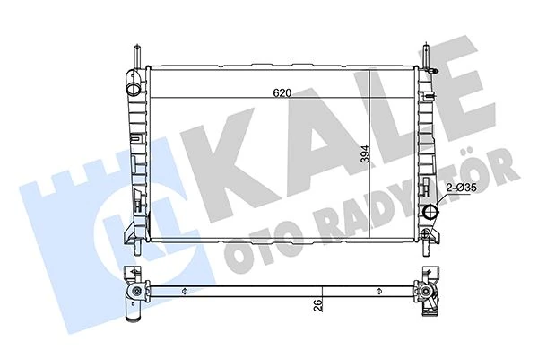 Motor Su Radyatoru Ac Mondeo I II 92 00 1.6 1.8 2.0 Olcu 620 378 26 Klimali