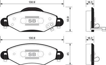 Ön Fren Balata Toyota Yaris 1.0l 1sz-Fe Scp10 Fransız Üretim 03-05 / 1.3l 2sz-Fe Scp12 Fransız Üretim 03-05