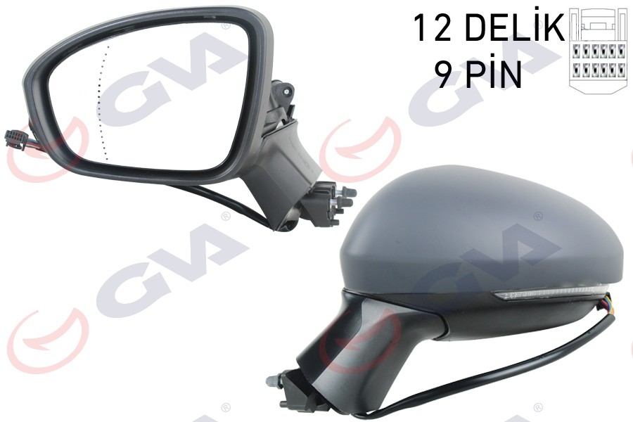 Dış Di̇ki̇z Aynası Sol Elektri̇kli̇ Isitmali Si̇nyalli̇ Katlanir Astarli Asferi̇k Clio V 19-12h9p