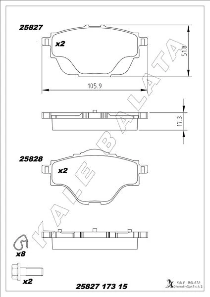 Arka Fren Balatasi Astra L-Grandland-C4 Grand/spacetourer-C5 Aircross-P508-P5008-P308-P3008-Ds4-Ds7 290mm