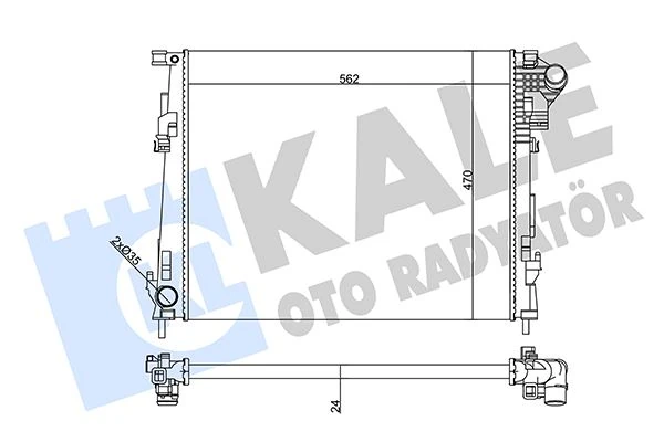 Su Radyatörü Renault Trafic II-Opel Vivaro-Nissan Primastar 2.0dci-Cdti 06 > Mt Mekani̇k 562x470x24 93854164