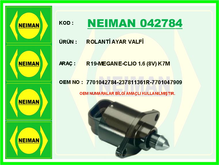 Rolanti̇ Ayar Valfi̇ R19-Megane-Clio 1.6 8v K7m