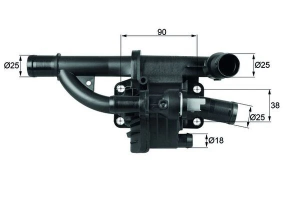 Termostat Gövdesi̇ Ford Peugeot Fiesta-Couri̇er-Focus-207-308-Partner-C4-C5 07> 1.4-1.5-1.6 Tdci̇ Euro 5