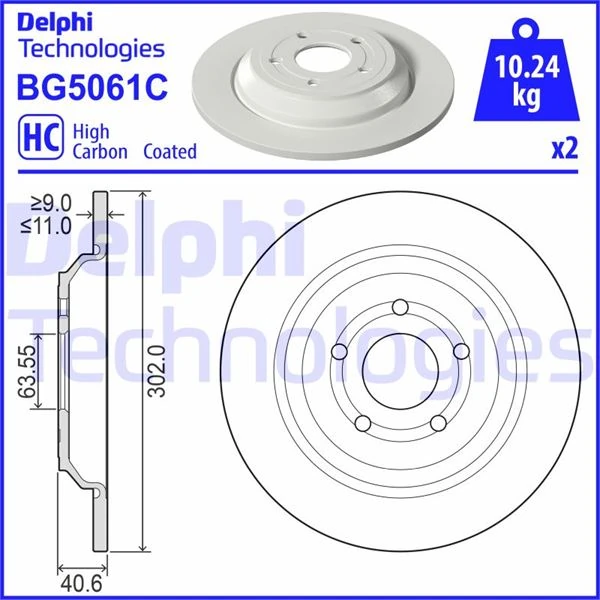 Delphi Fren Disk Arka Ford