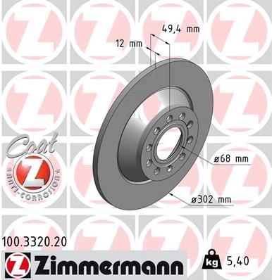 Arka Fren Aynası Audi A6 4b.c5 3.0 Quattro 07/04 > A6 4f2 2.0 TDI 07/04 > 302x11.7x9dl 986479257-Df4434