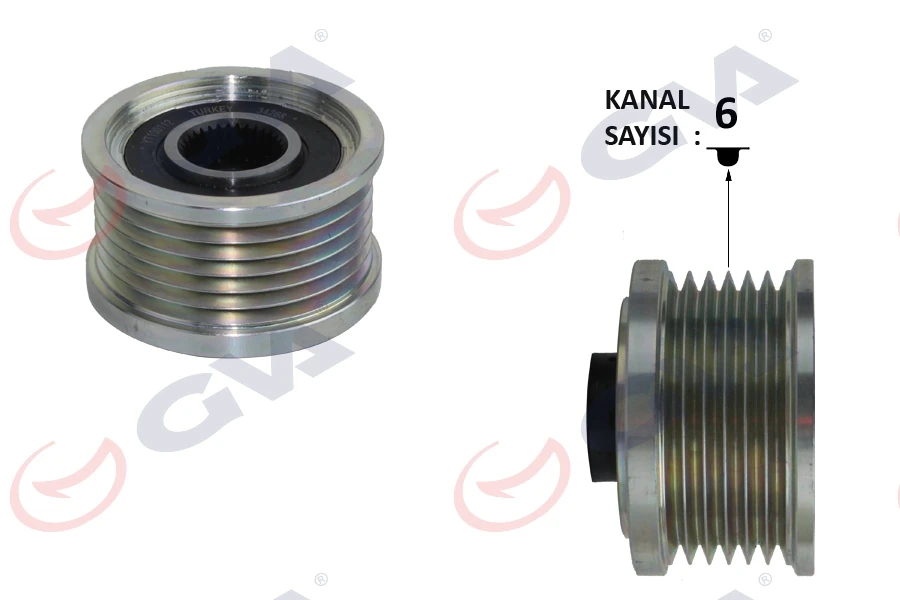 Alternatör Kasnaği Fiat Bravo II 06> Doblo III 10> Li̇nea 09> Punto 05> Stilo 04>07 Ducato 11> 1.6d Mjet 1.9d Mjet 2.0d Mjet 6 Kanal