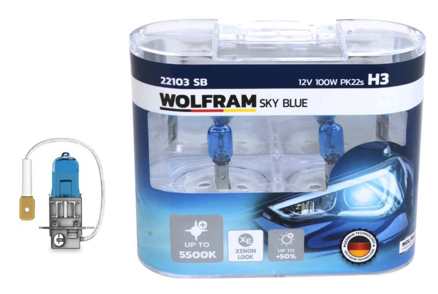 Ampul 12v H3 100 Pk22s Sky Blue Beyaz Işik