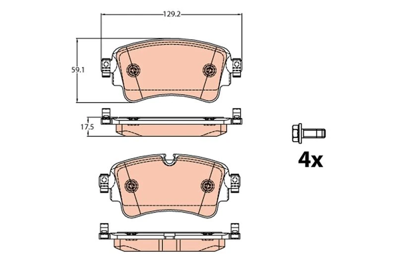 Arka Fren Balata Audi A4-A5-A7-Q5-Q7 2014 129.3x59x17.5