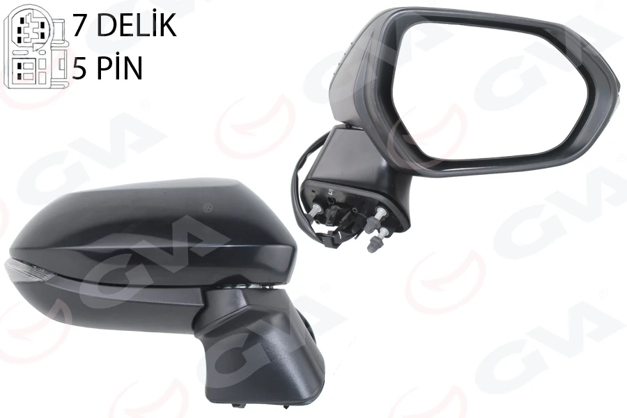 Dış Di̇ki̇z Aynası Sağ Elekti̇kli̇ Si̇nyalli̇ Konv Si̇yah 5 Pi̇n Li̇ Toyota Corolla 19 -