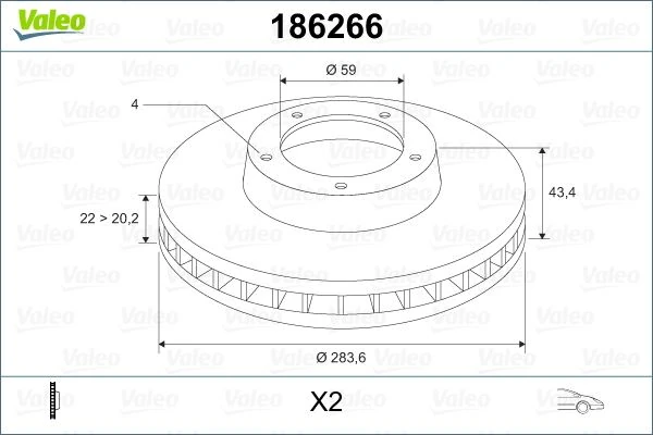Ön Fren Aynası Fiat Doblo 05>idea 04>linea 09> Fiorino 09> Bravo 01>stilo 01> 284x22x 4 Deli̇k Hav Ali
