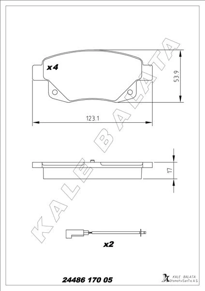 Arka Fren Balatasi Transit V347-V348 06>11 Fisli