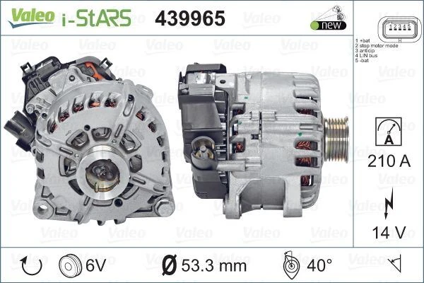 Alternatör 14v 180a P208 15 19 P308 13 21 P3008 13 19 P5008 13 19 Expert-Jumpy 16 Partner-Berlingo 10 C4 13 Ds513 15 1.5-1.6 Bluehdi Stop-Start