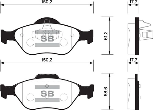 Ön Balata Fiesta 1.4tdci̇ Absli̇ 00 Fusion 02 Mazda 121 96 Mazda 2 03