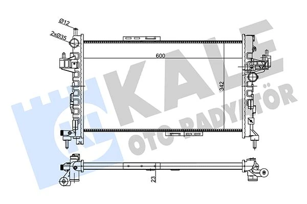 Su Radyatörü Opel Corsa C-Combo-Tigra 1.3 1.7 Cdti 03 Mt Ac Mekani̇k 600x342x23 24466780-93177424-93177593