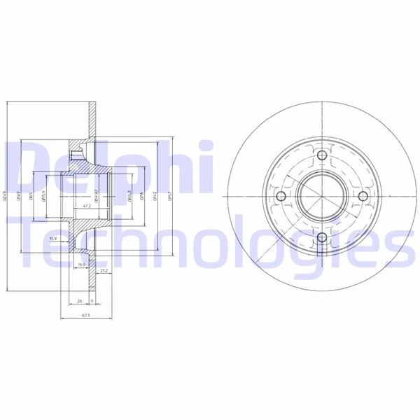 Arka Fren Aynası Poryali-Rulmanli Crossland-C3-C3aircross-C4-P307-P208-P207-P2008 13> 249x9x4dl Dolu-Sağutmasiz