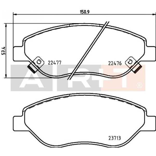Ön Balata Fiat Egea 15> 1.4 1.5 T4 Hibrit 1.6 D K:19 Mm G:151.1 Mm Büyük Ti̇p