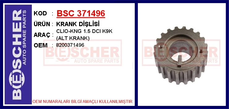 Krank Di̇şli̇si̇ Clio-Kangoo 1.5 Dci K9k Alt Krank
