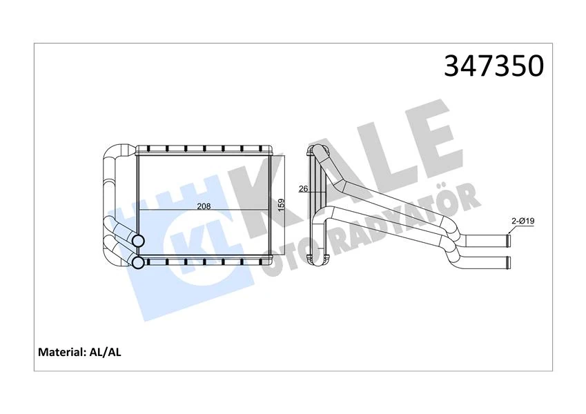Kalori̇fer Radyatörü Hyundai I30 1.6l G4fd Gdi̇ 11-16 / 1.6l D4fb Crdi Dizel 11-/ Kia Ceed 1.6l G4fj T-GDI 13-/ 1.6l D4fb Crdi Dizel 11-/ Cerato 1.6l G4fg 12-17-Alemi̇nyum