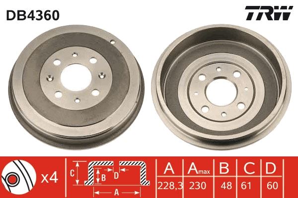 Arka Kampana Corsa D 07 Corsa E 14 Adam 13 Punto-Grande Punto 05 274x228x61x48x4dl 14 İnç 51901444-51901443-55703043