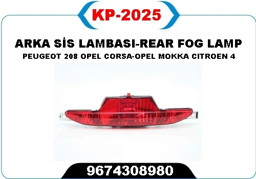 Reflektor Arka Tampon Orta Opel Corsa F 19> Mokka 20> Peugeot P208 15> Citroen C4 20> Ds3 18>
