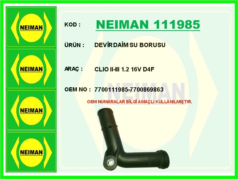Devi̇rdai̇m Su Borusu Clio II-III 1.2 16v D4f