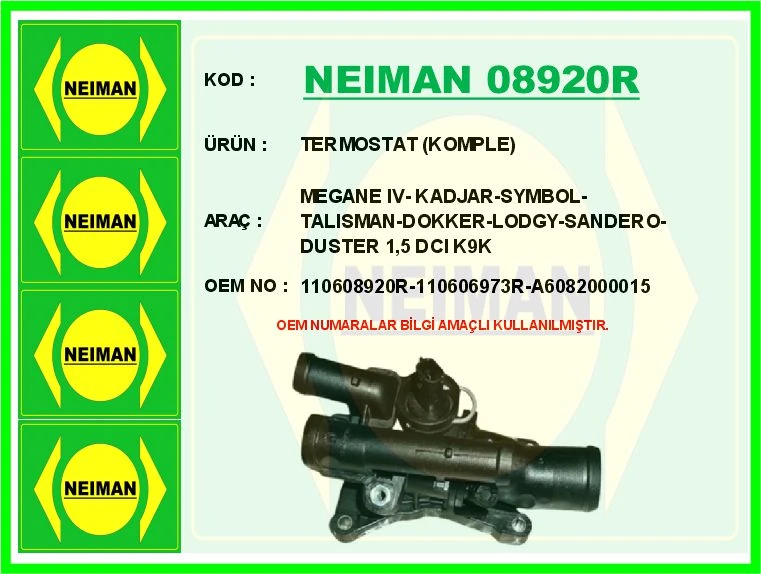 Termostat 80 C Renault Megane IV 18> Kadjar 18> Duster II 18> Clio V 19> Captur II 20> 1.5bluedci Euro 6 . Mercedes W177 V177 W247 W415 C118 X118
