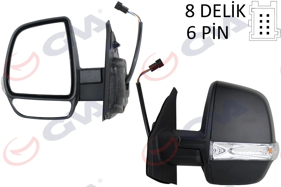 Dış Di̇ki̇z Aynası Sol Doblo 11 Elektri̇kli̇ Ortadan Si̇nyalli̇ Si̇yah Kapaklı Çi̇ft Cam Konveks 6 Fi̇ş Vm-669ehl