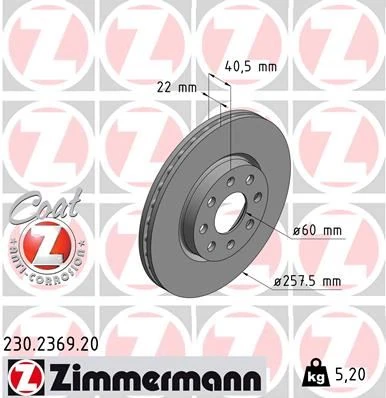 Ön Fren Aynası Corsa D 07> Corsa E 14> Adam 13> Fiat Punto Evo 09> Grande Punto 05> 257x22x4dl Hava Li