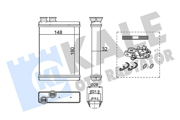 Kalori̇fer Radyatörü Peugeot P308 13 21 Citroen C3 09 16 C4 Cactus 14 Ds3 09 15 Brazing