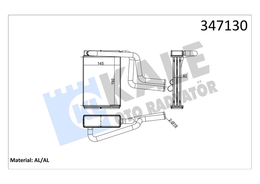 Kalori̇fer Radyatörü Mondeo I-II-III 93>01 195x148x42 Brazi̇ng