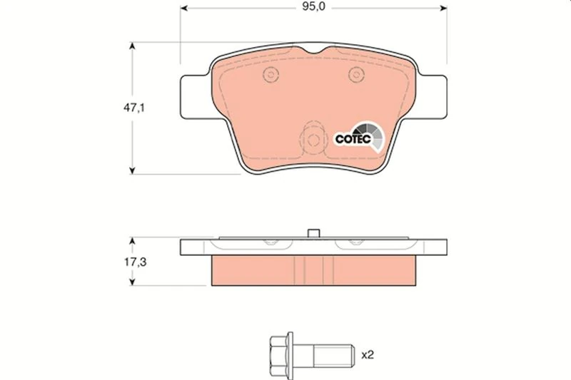 Arka Fren Balatasi Peugeot P307 00> P307 SW 02> P307 CC 03> P207 06> Citroen C4 04>08> Küçük Ti̇p