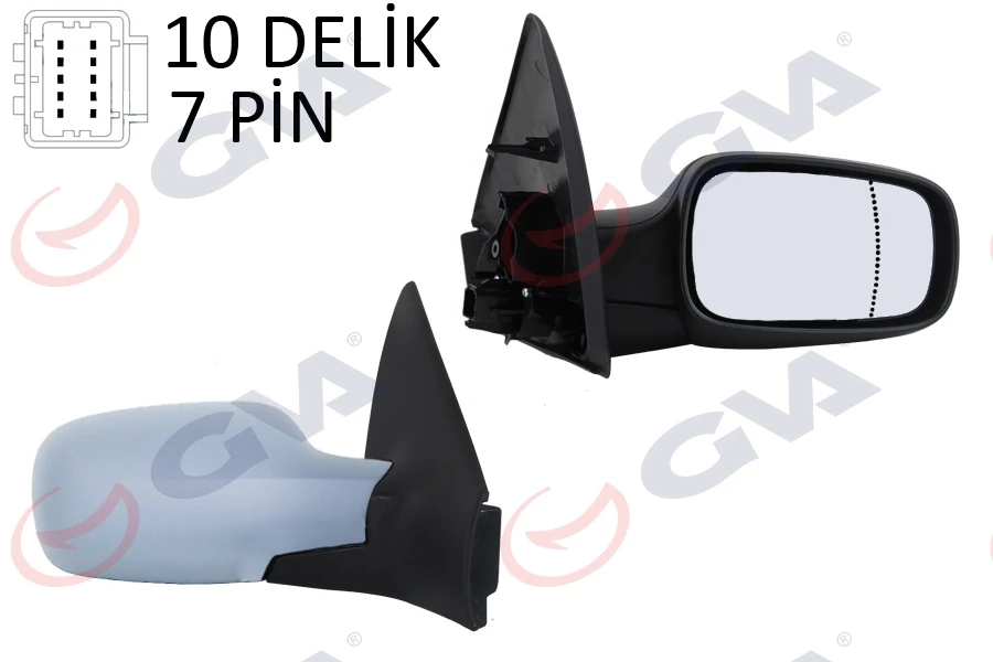 Dış Di̇ki̇z Aynası Sağ Megane 02> Elektri̇kli̇ Isitmali Sensörlü Astarli Asferi̇k 7 Fi̇ş Vm-138ehpsr