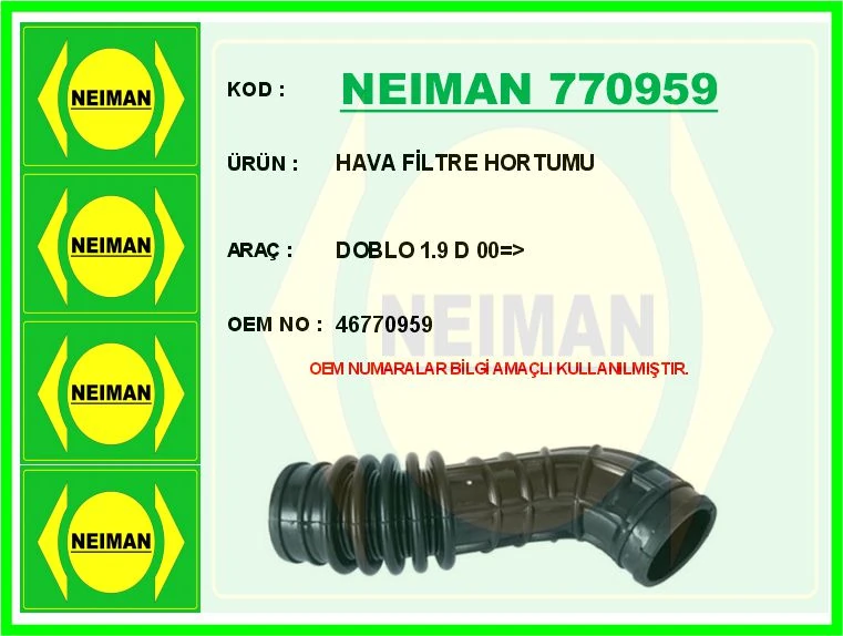 Hava Fi̇ltre Hortumu Doblo 1.9 D 00 >